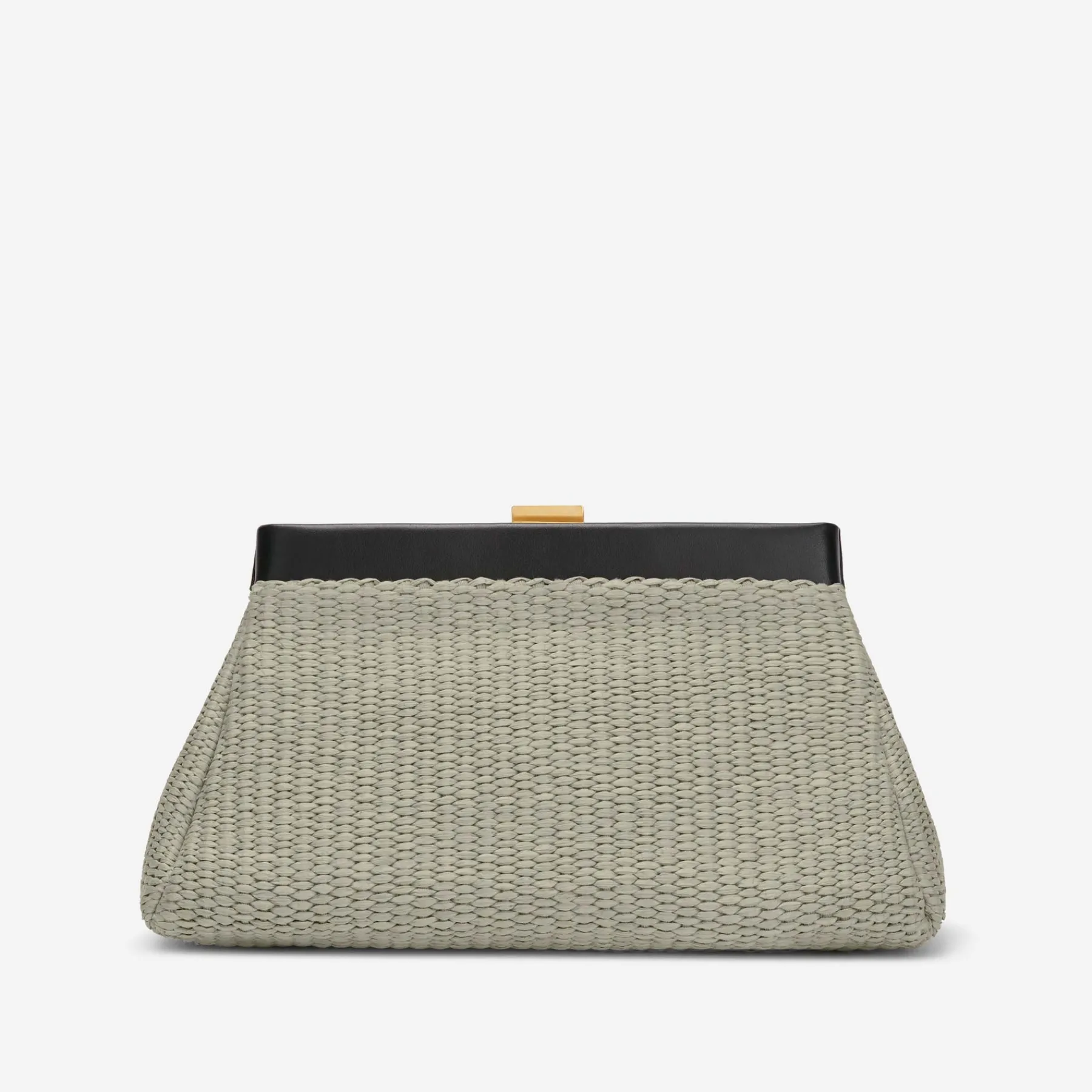 Sale DeMellier The Cannes Deep Taupe Raffia & Black Smooth