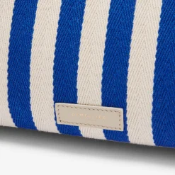Hot DeMellier The Lisbon Tote Cobalt Blue Striped Cotton Canvas