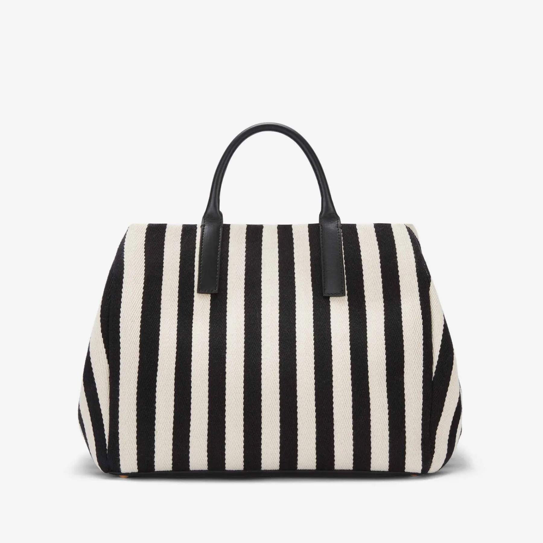 Discount DeMellier The Lisbon Tote Black Striped Cotton Canvas