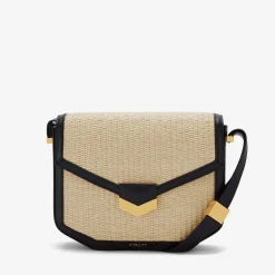Best Sale DeMellier The London Natural Raffia Black Smooth
