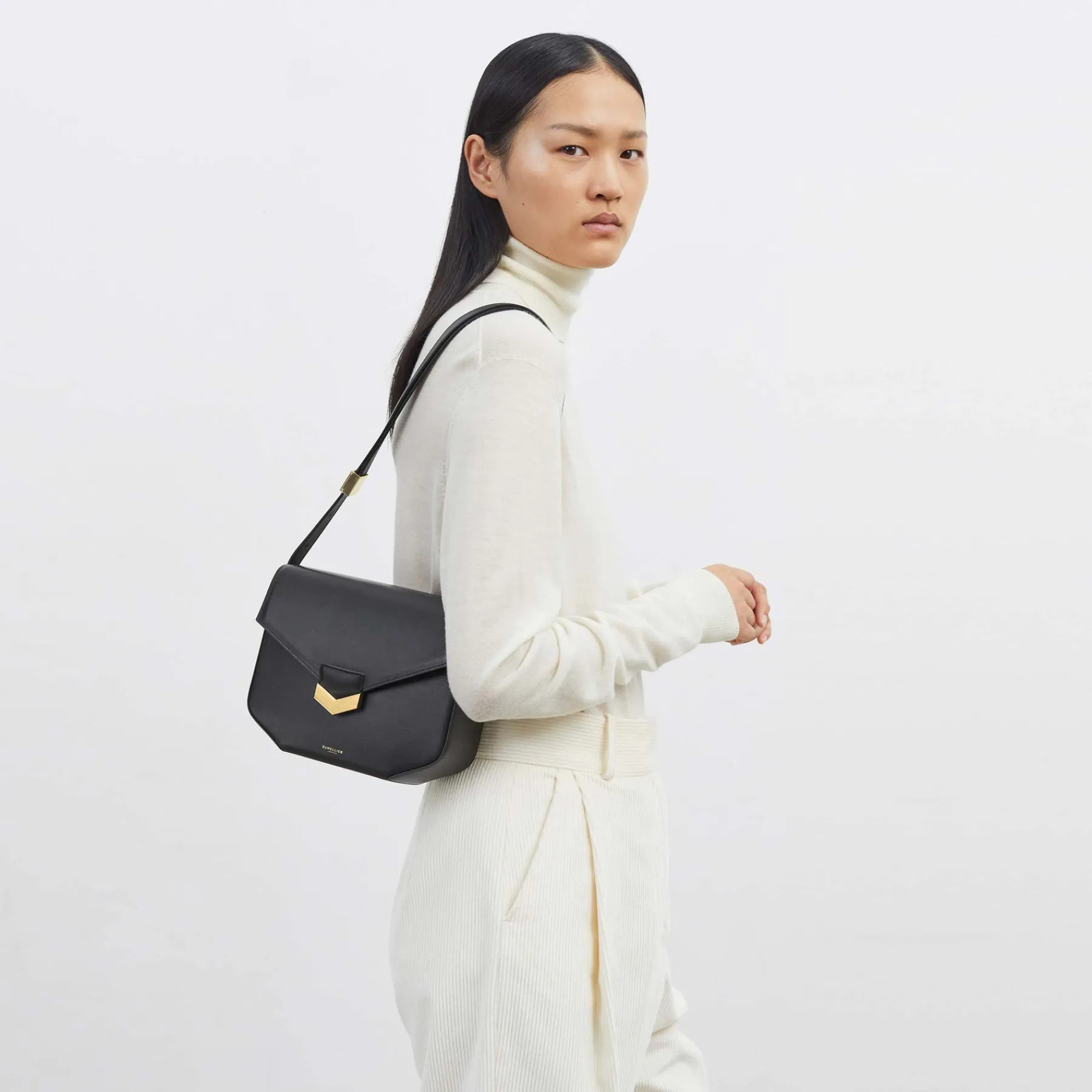 Best Sale DeMellier The London Natural Raffia Black Smooth