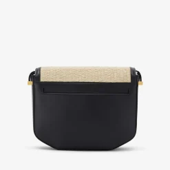 Best Sale DeMellier The London Natural Raffia Black Smooth
