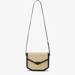 Best Sale DeMellier The London Natural Raffia Black Smooth