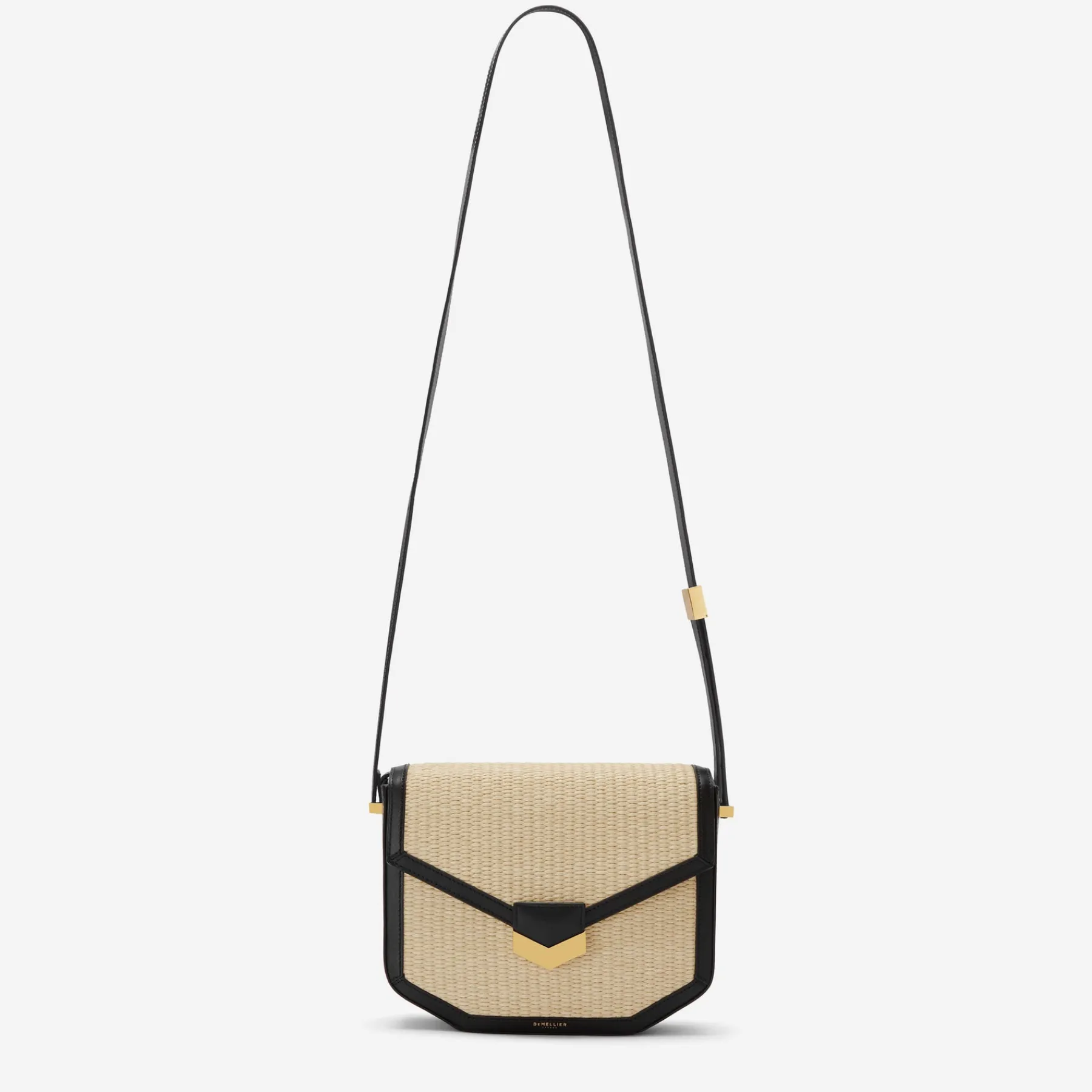 Best Sale DeMellier The London Natural Raffia Black Smooth