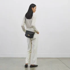 Best Sale DeMellier The London Natural Raffia Black Smooth