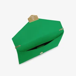 Online DeMellier The London Clutch Emerald Smooth