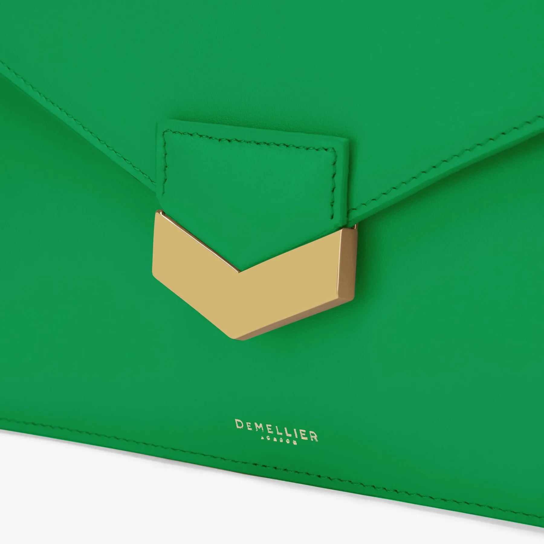 Online DeMellier The London Clutch Emerald Smooth
