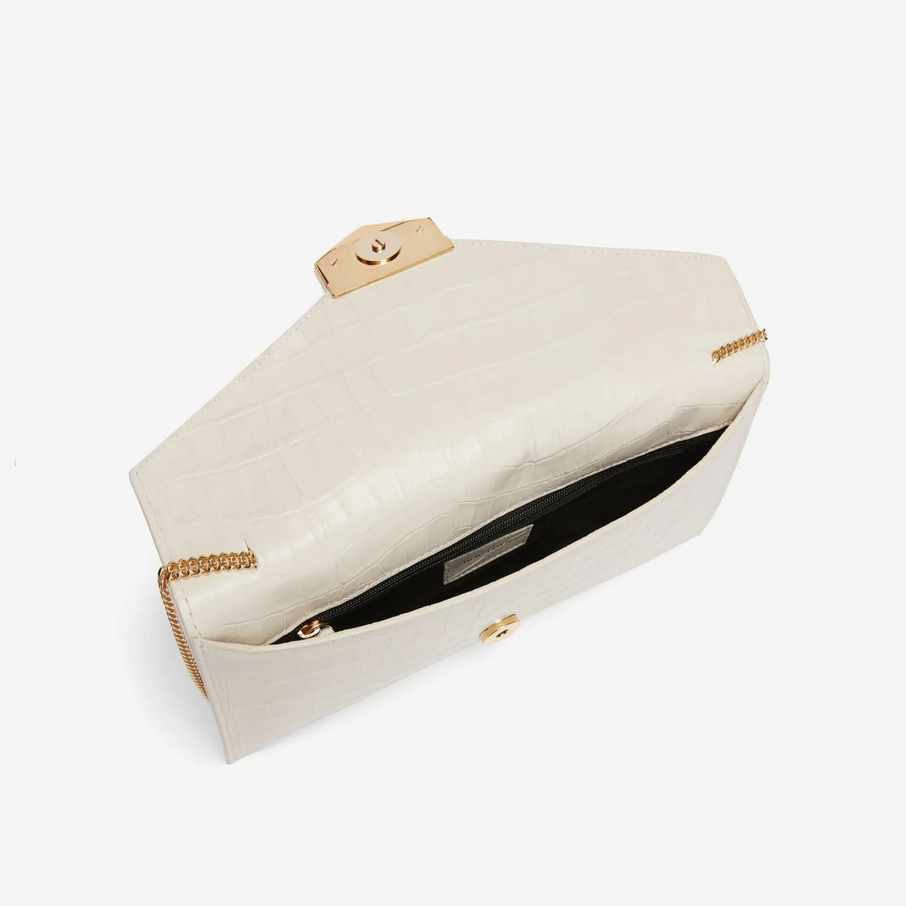 Store DeMellier The London Clutch Off-White Croc-Effect