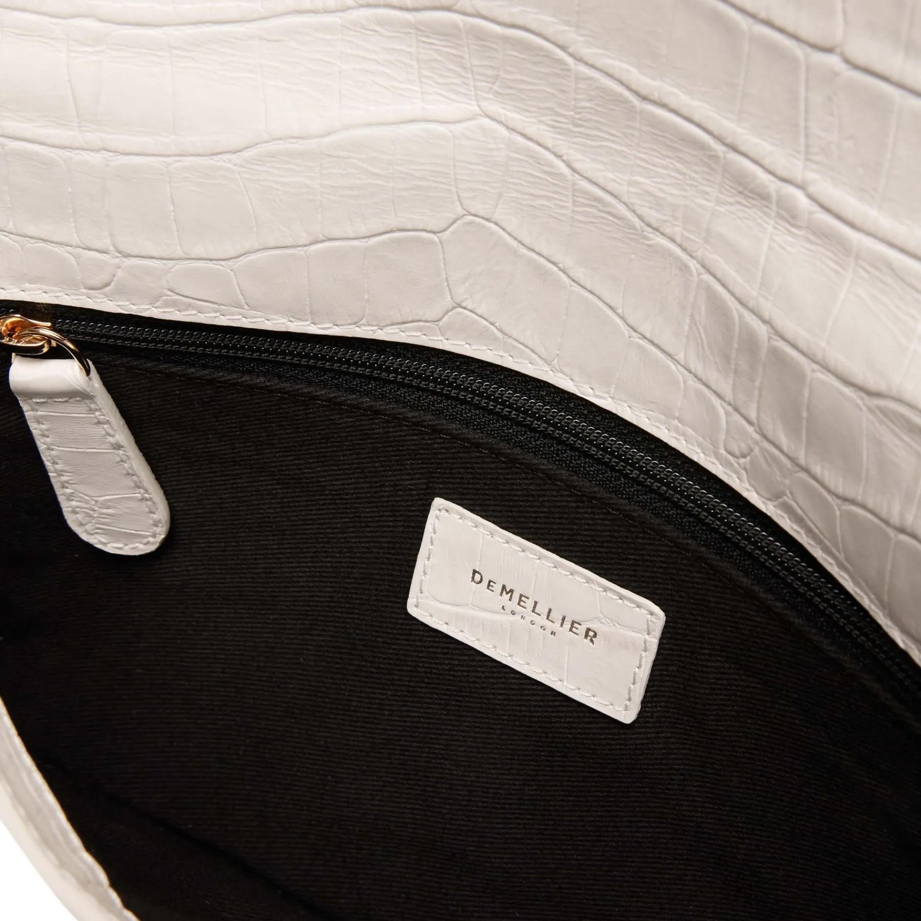 Store DeMellier The London Clutch Off-White Croc-Effect