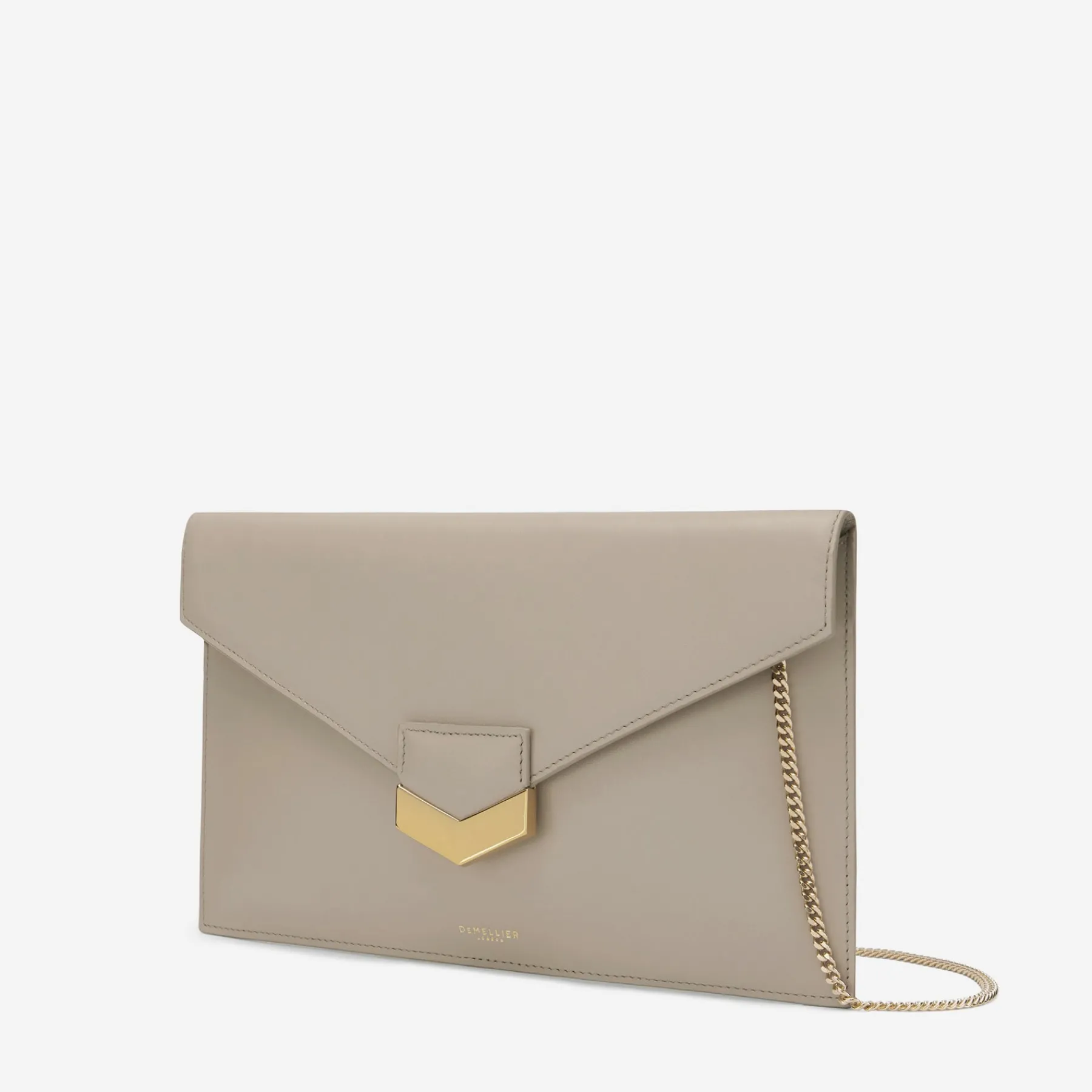 Best DeMellier The London Clutch Taupe Smooth