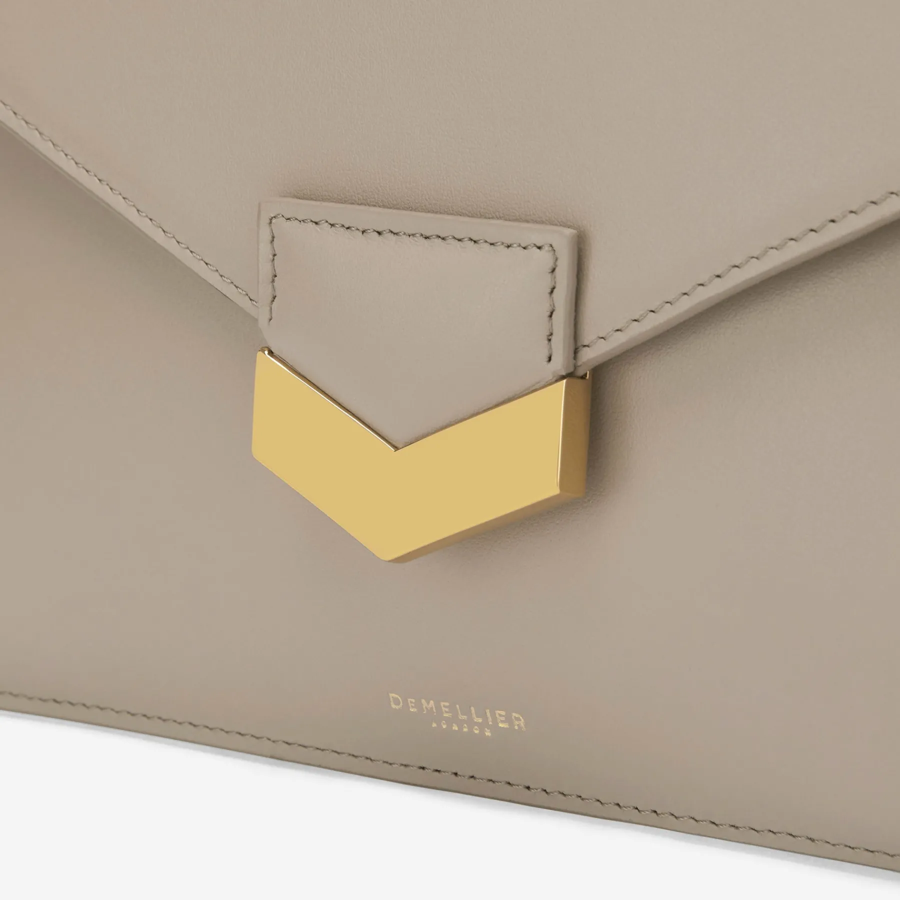 Best DeMellier The London Clutch Taupe Smooth