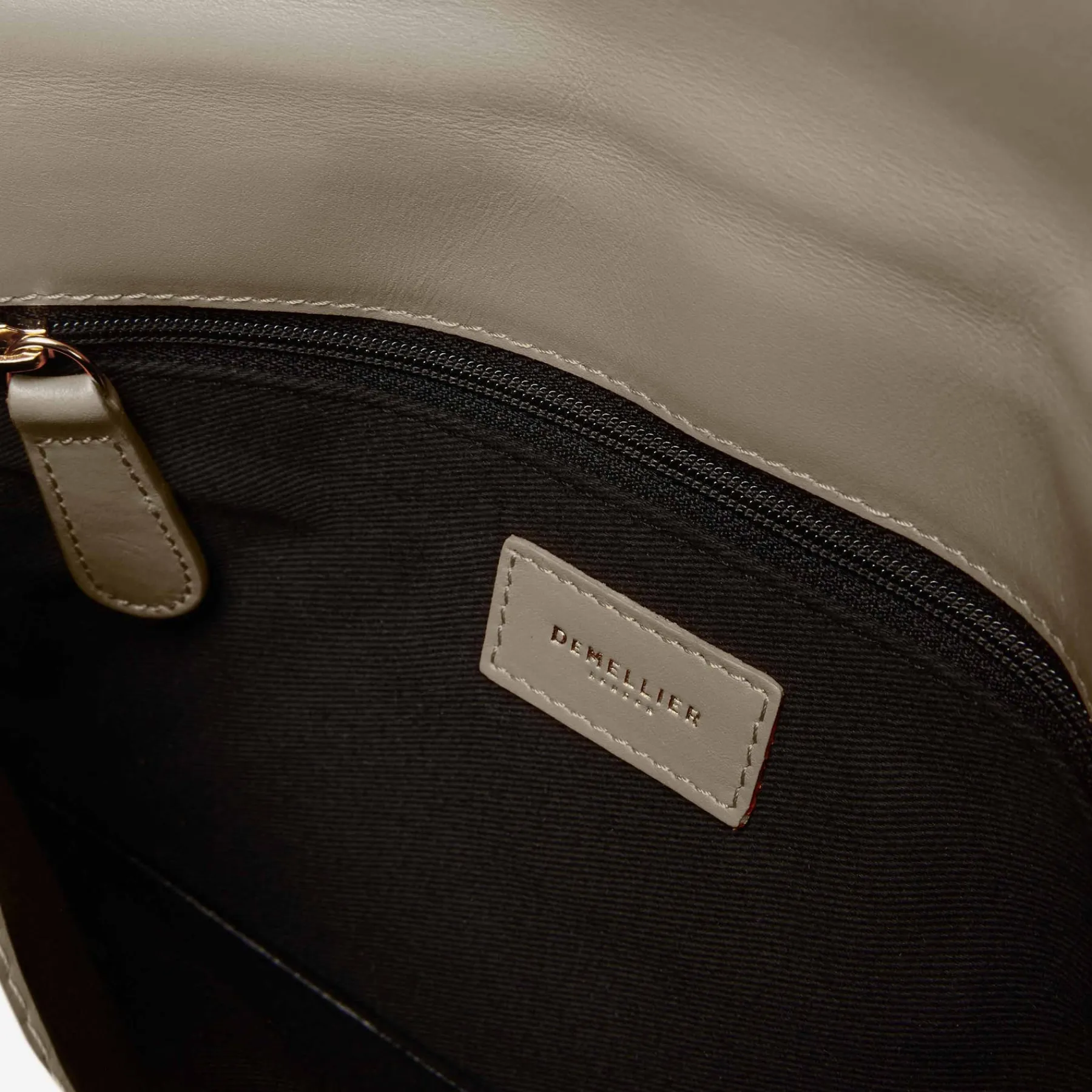 Best DeMellier The London Clutch Taupe Smooth