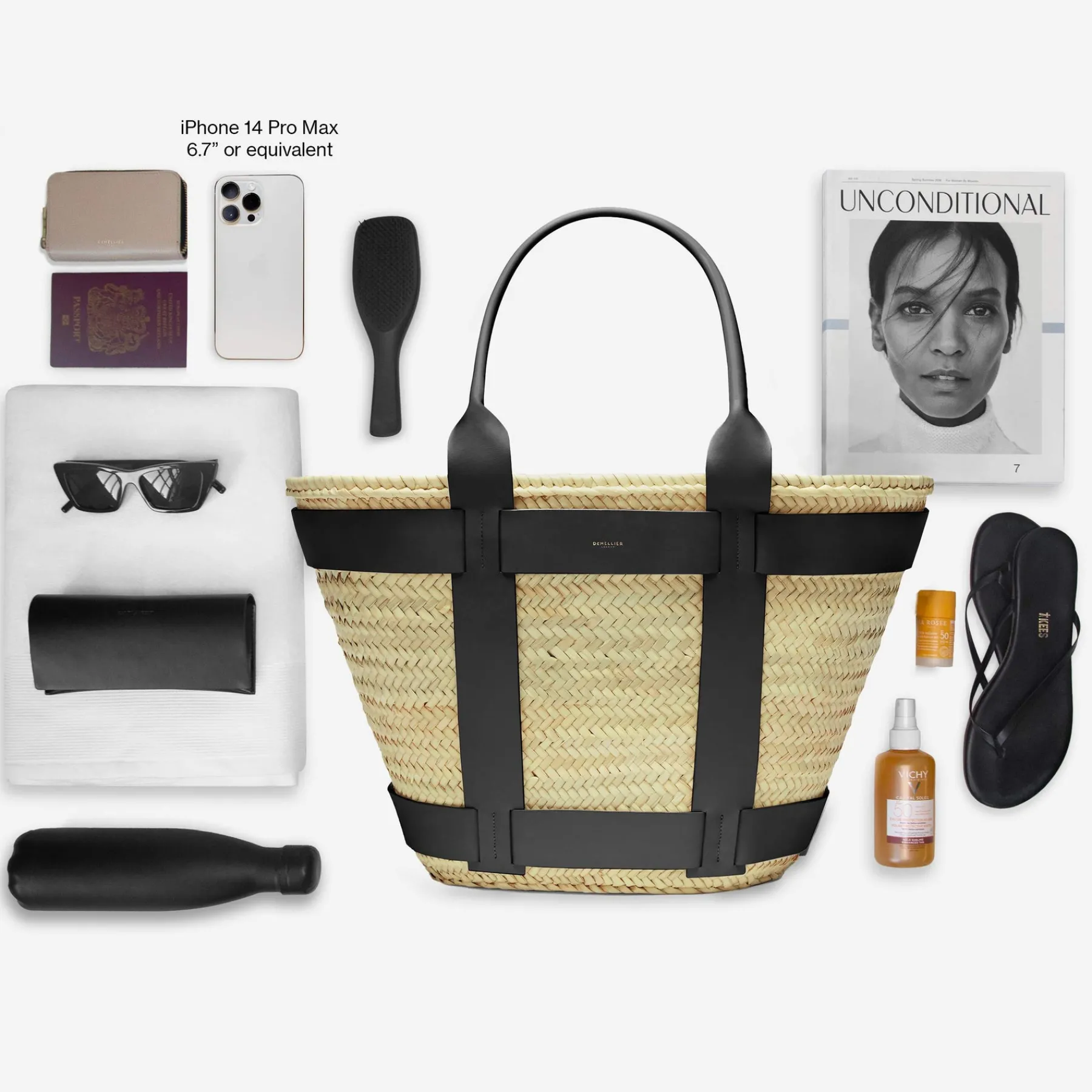 Best DeMellier The Maxi Santorini Natural Basket Off-White Smooth