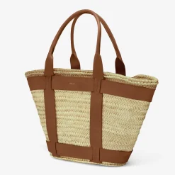 Fashion DeMellier The Maxi Santorini Natural Basket Tan Smooth