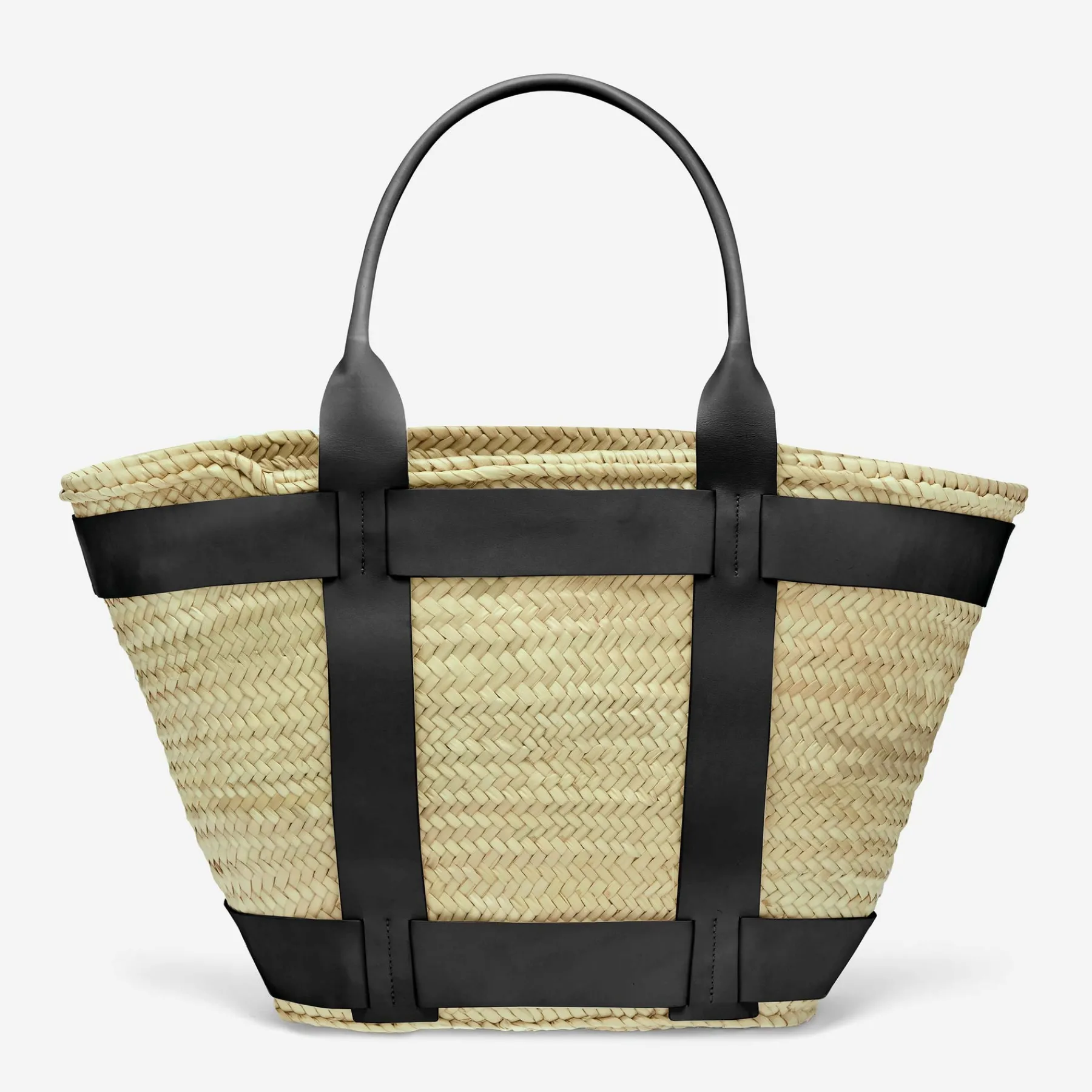 Store DeMellier The Maxi Santorini Natural Basket Black Smooth