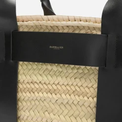 Store DeMellier The Maxi Santorini Natural Basket Black Smooth