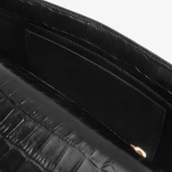Fashion DeMellier The Midi London Black Croc-Effect