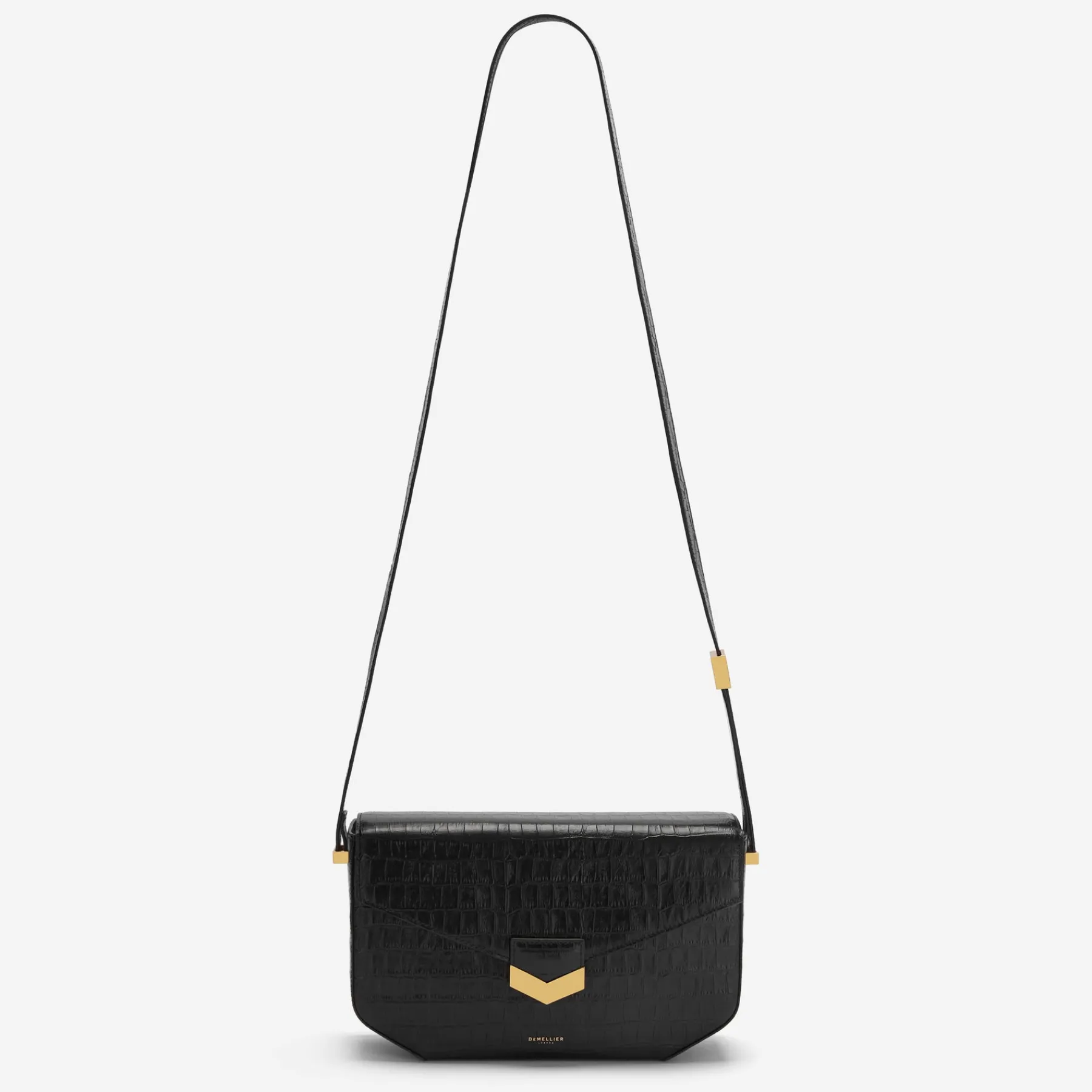 Fashion DeMellier The Midi London Black Croc-Effect