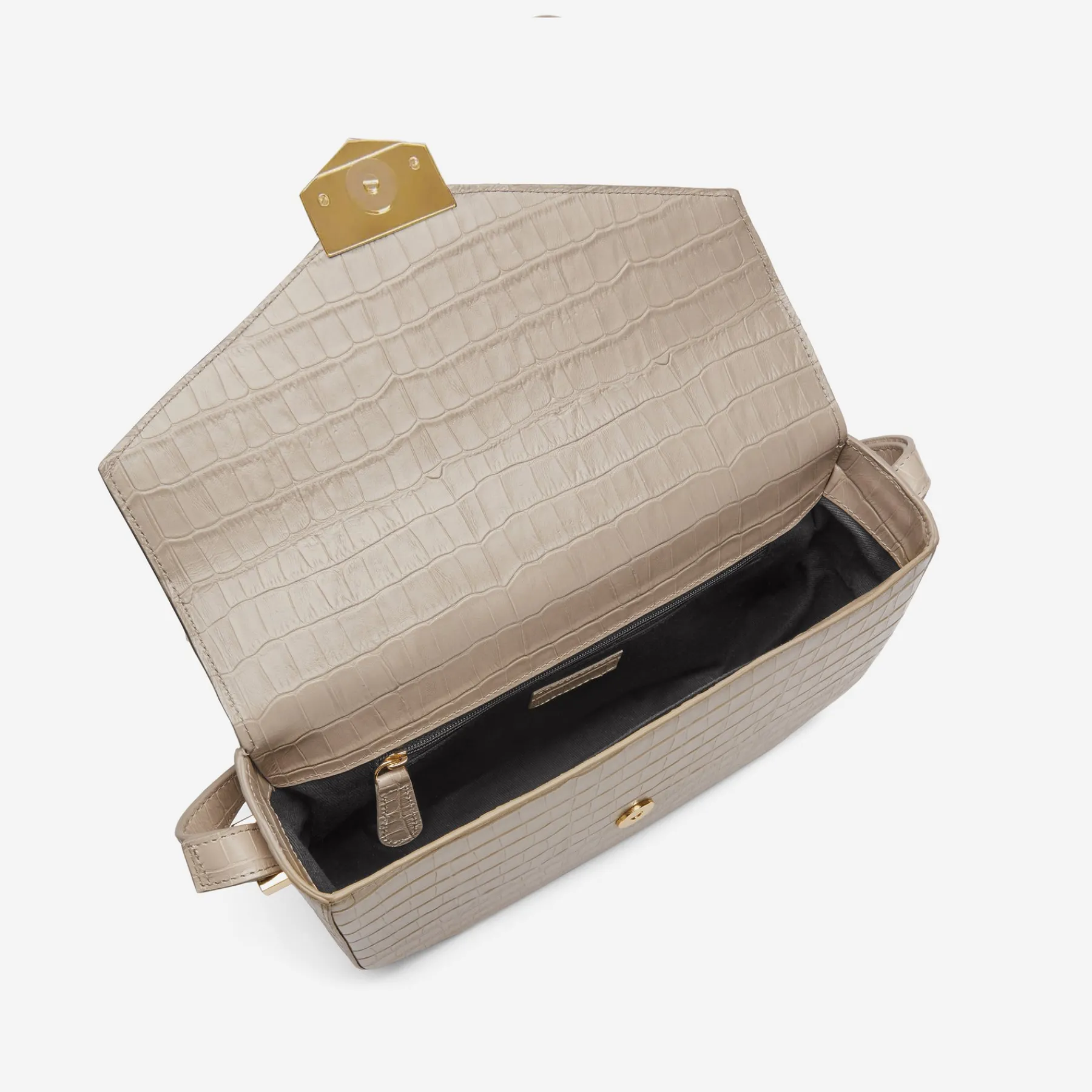 Shop DeMellier The Midi London Taupe Croc-Effect