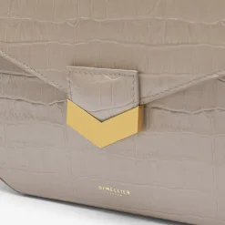 Shop DeMellier The Midi London Taupe Croc-Effect