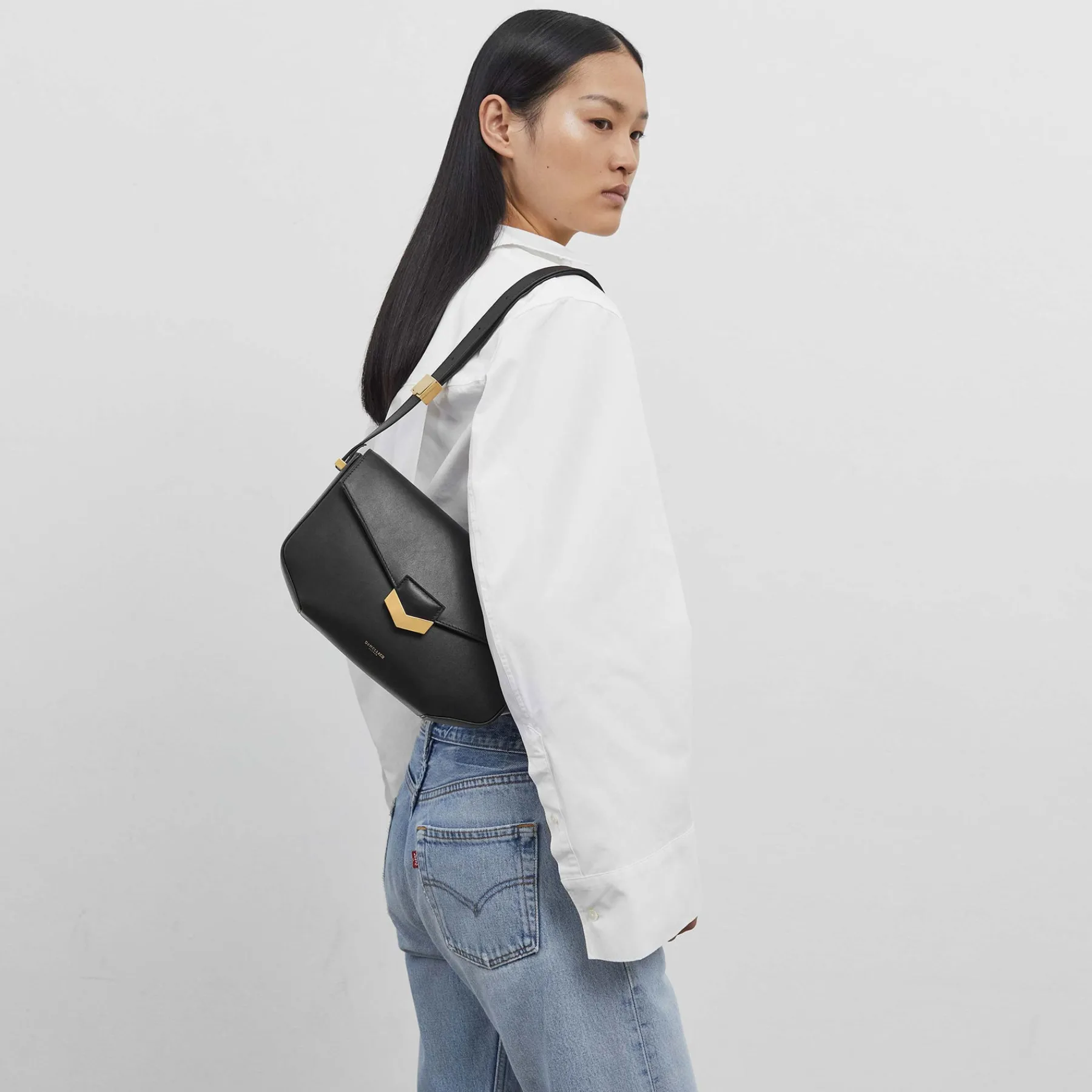 Shop DeMellier The Midi London Taupe Croc-Effect