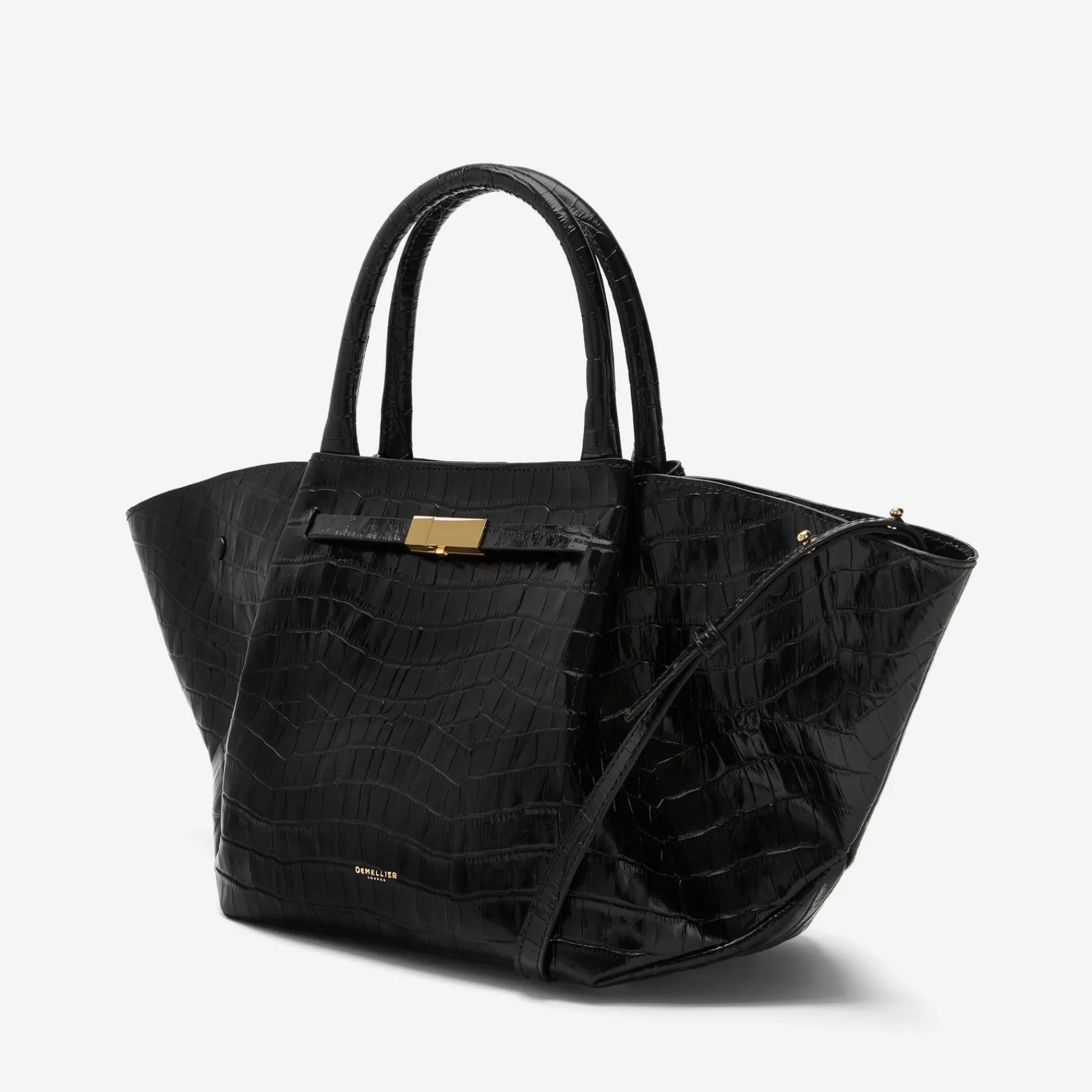Online DeMellier The Midi New York Black Croc-Effect