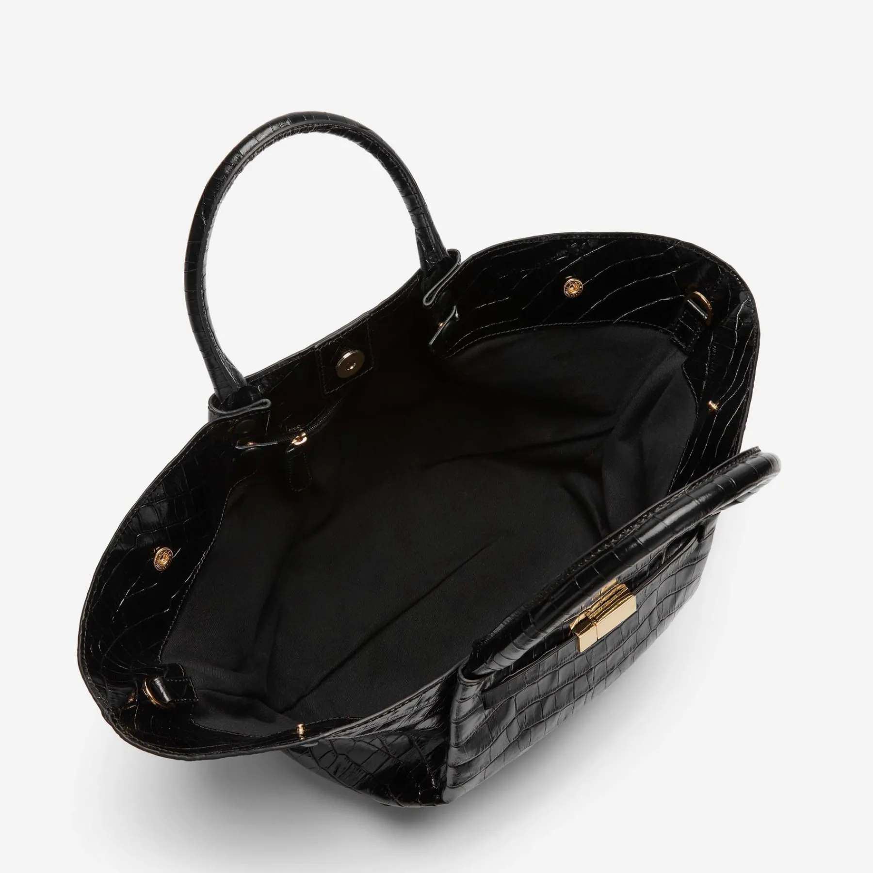 Online DeMellier The Midi New York Black Croc-Effect