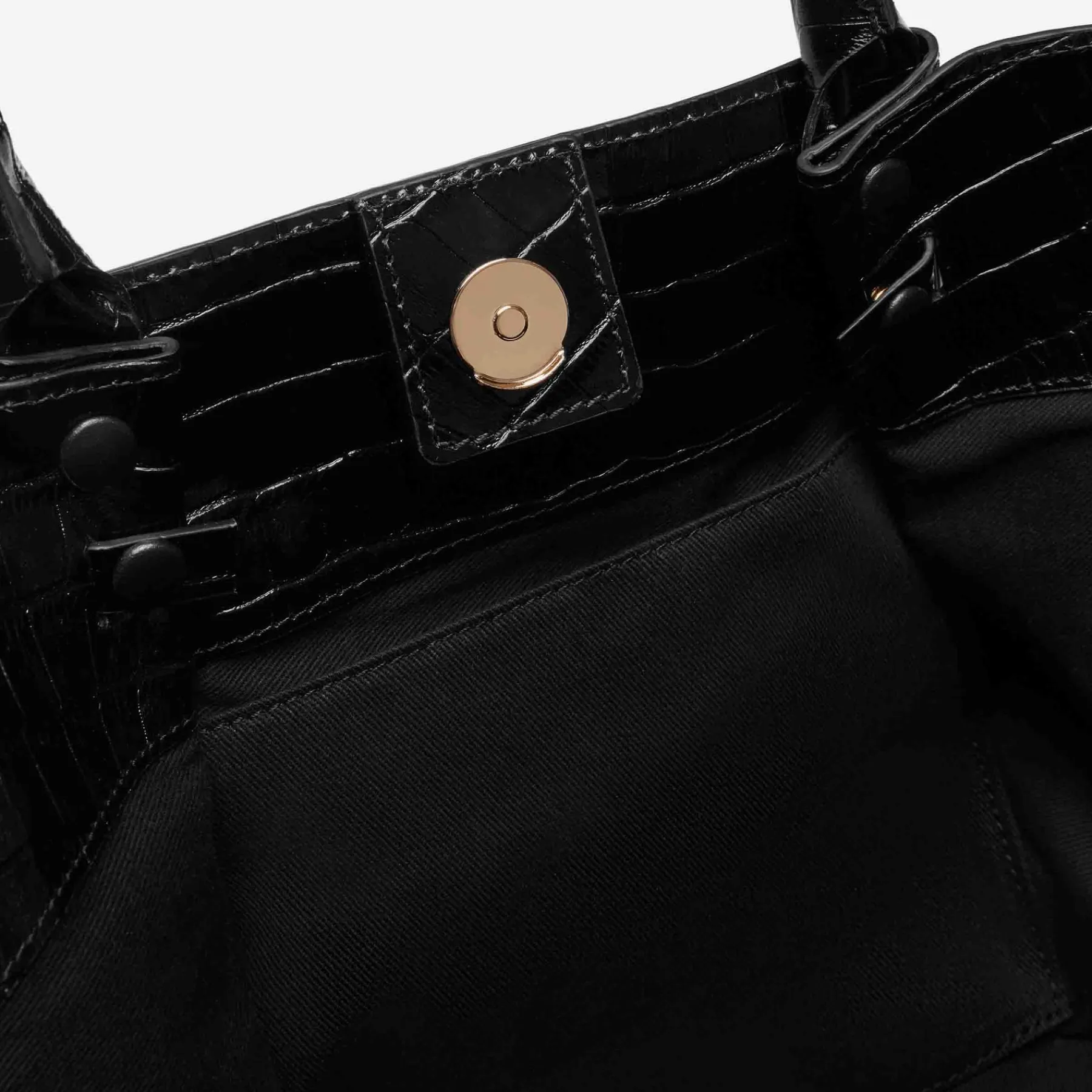 Online DeMellier The Midi New York Black Croc-Effect