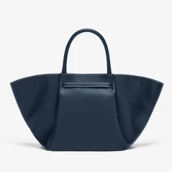 Cheap DeMellier The Midi New York Navy Small Grain & Ecru Stitching