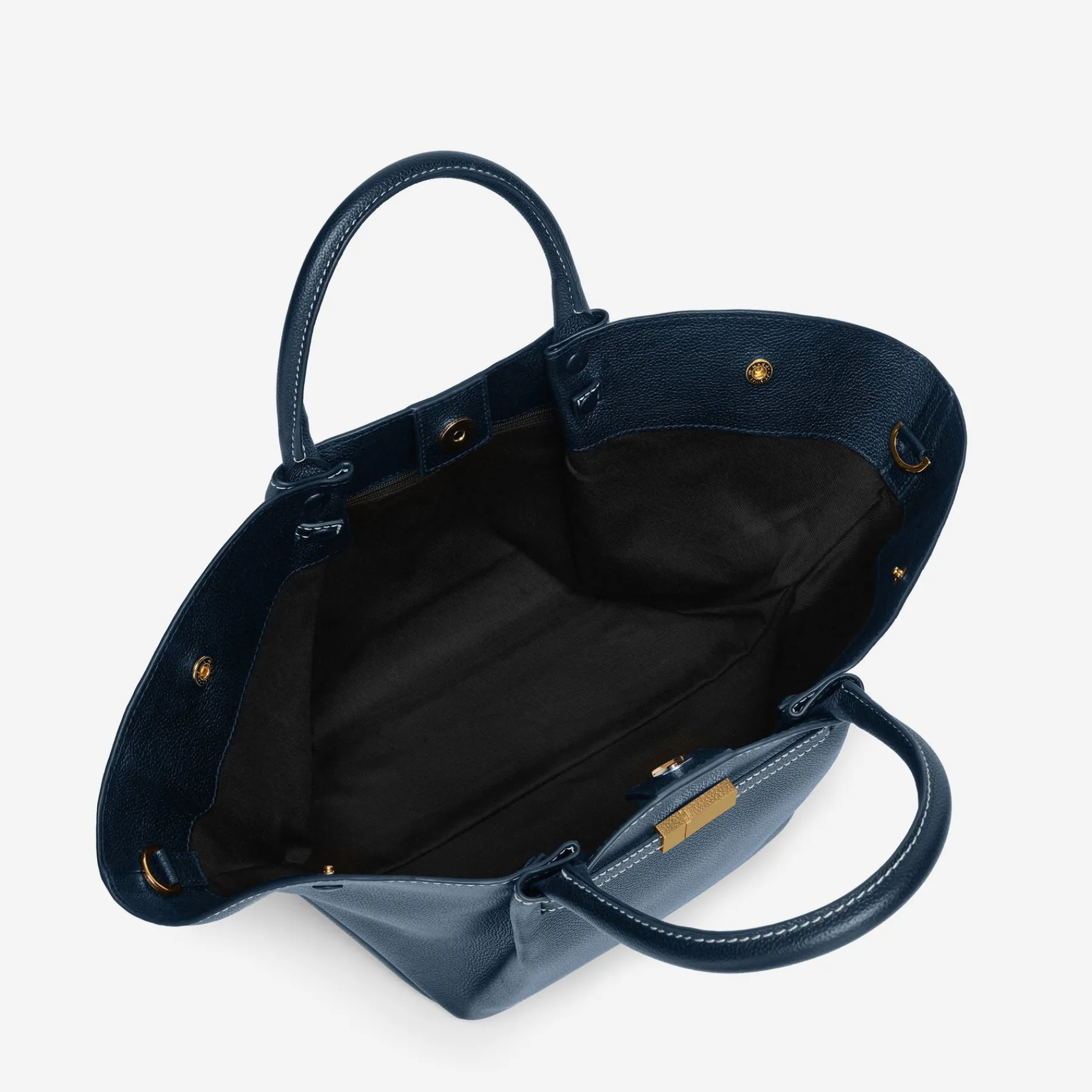 Cheap DeMellier The Midi New York Navy Small Grain & Ecru Stitching