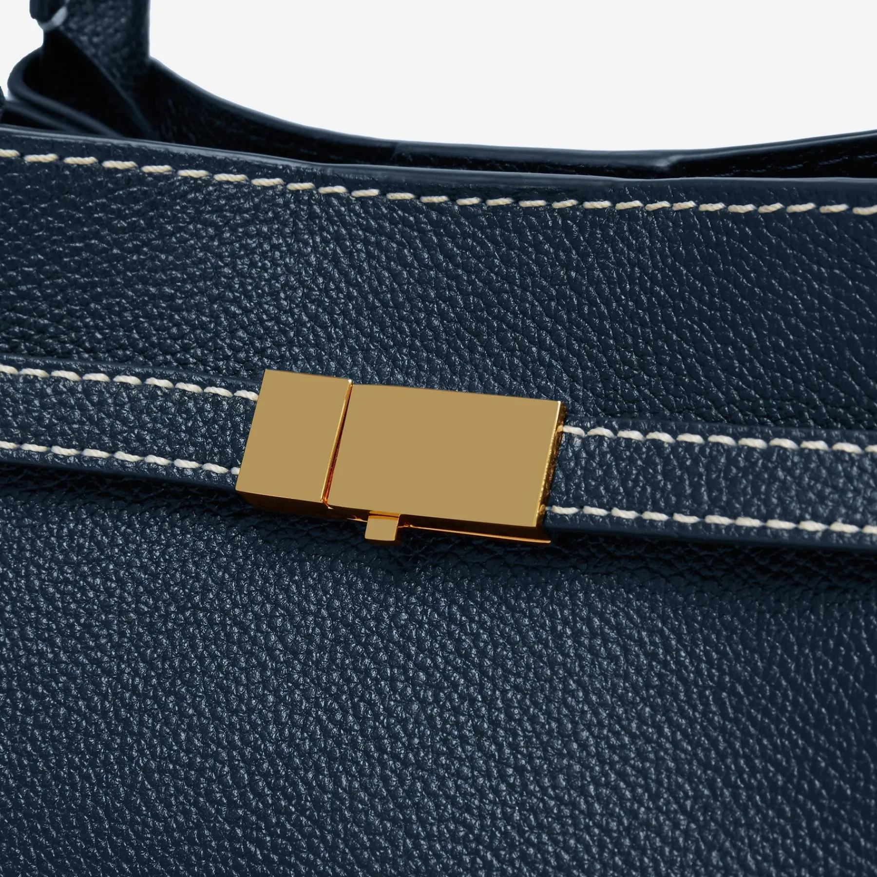 Cheap DeMellier The Midi New York Navy Small Grain & Ecru Stitching
