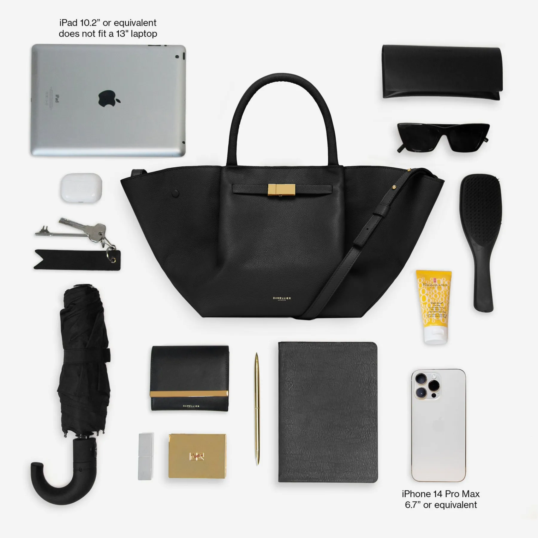 New DeMellier The Midi New York Taupe Small Grain