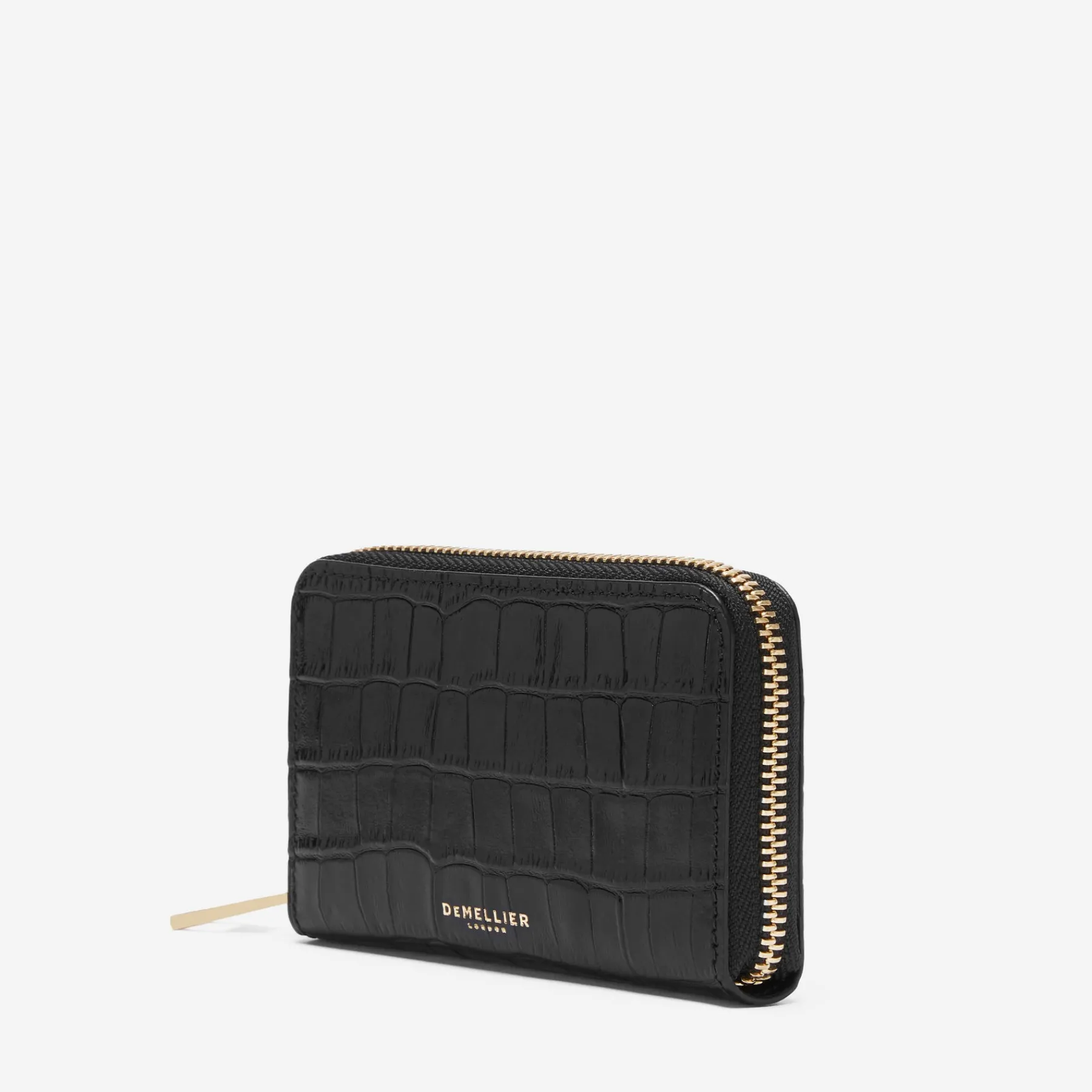 Shop DeMellier The Midi Skye Wallet Black Croc-Effect
