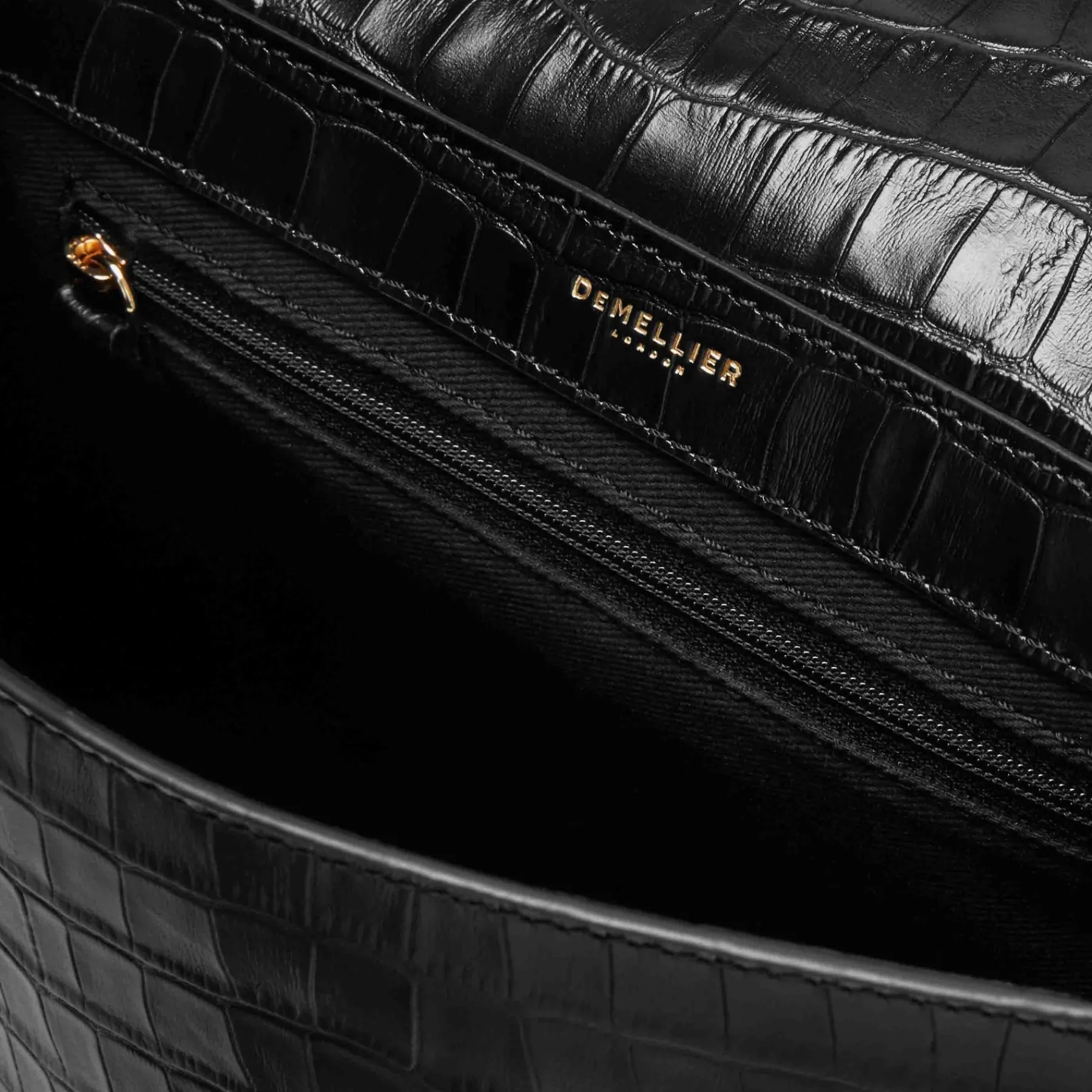 Best DeMellier The Mini Venice Black Croc-Effect