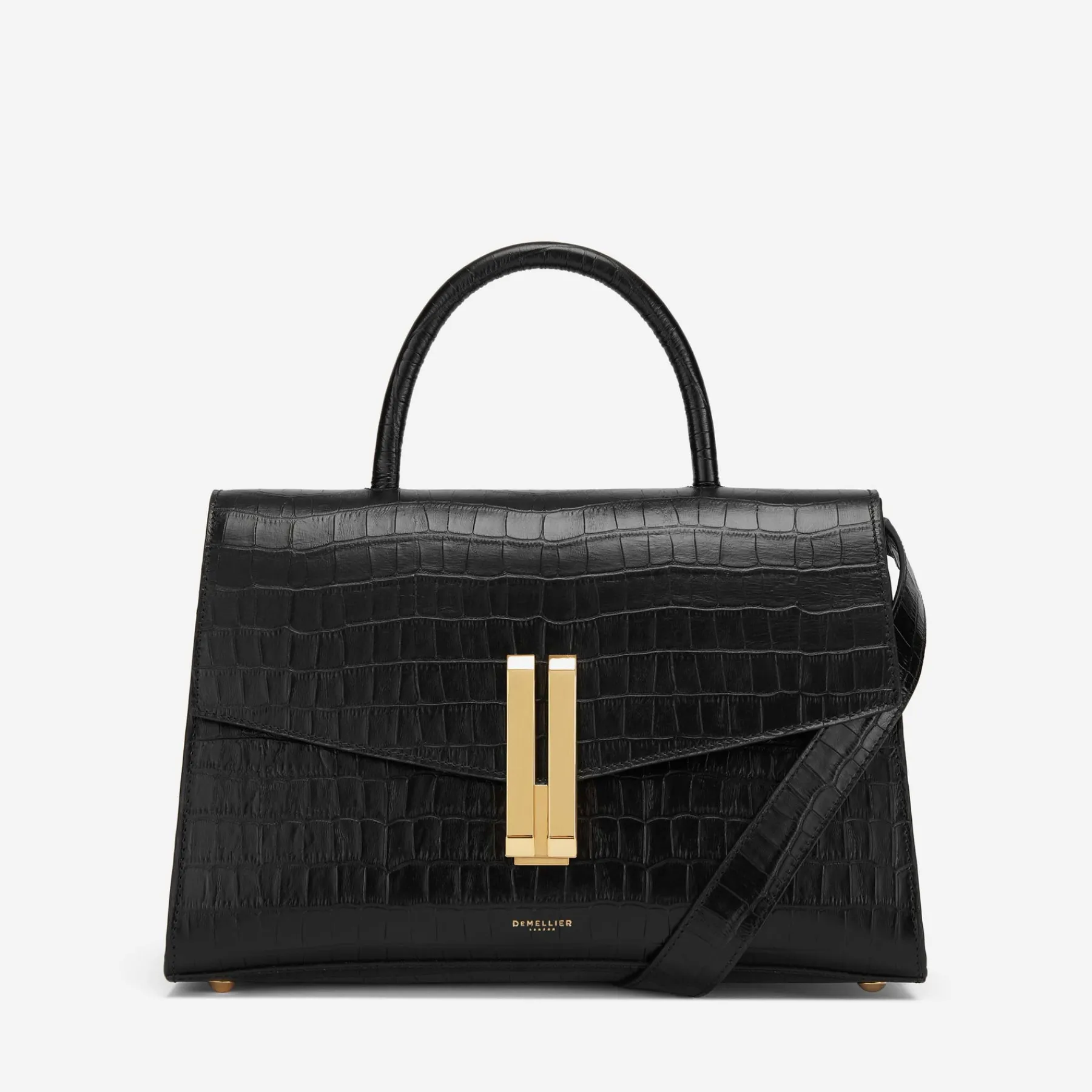 New DeMellier The Montreal Black Croc-Effect
