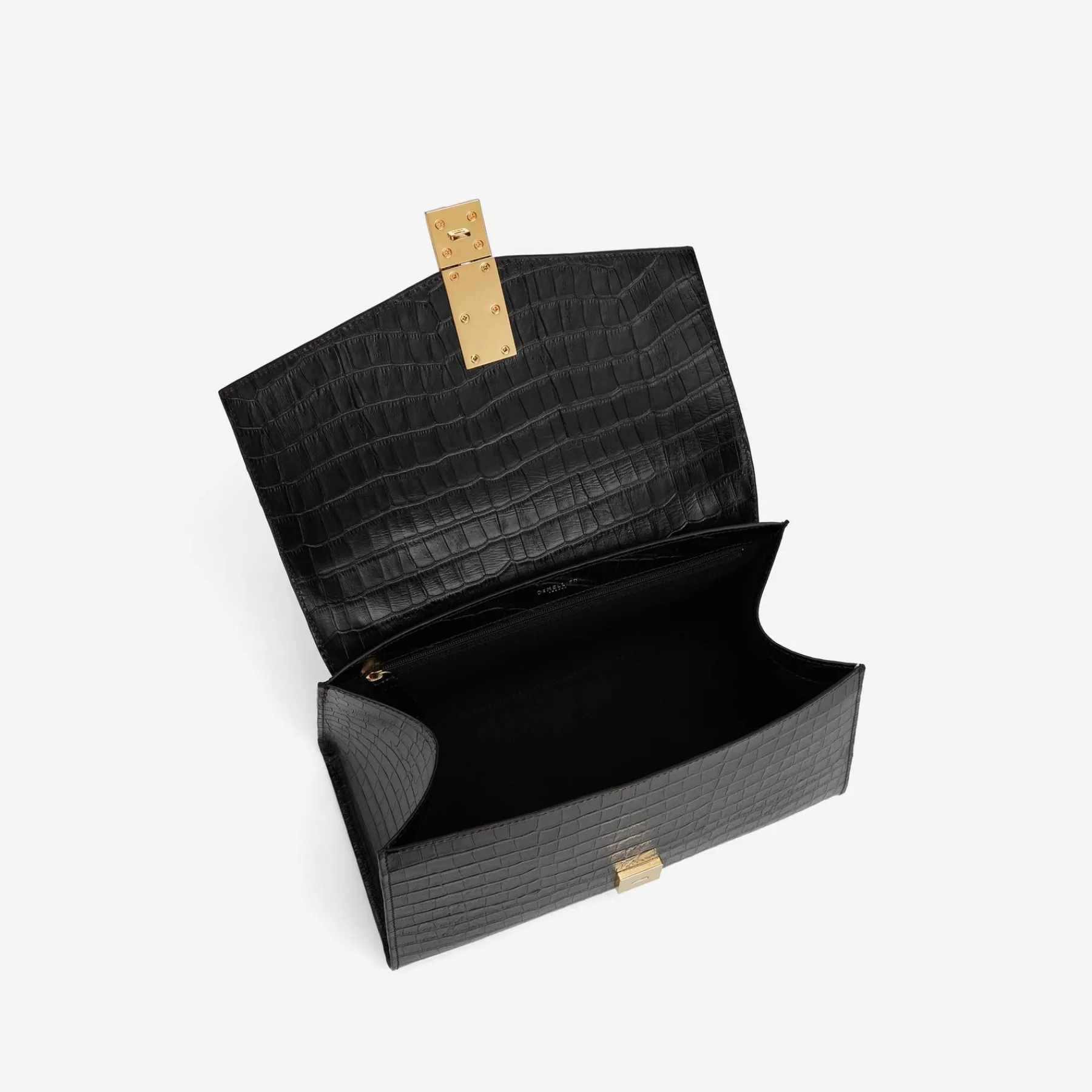 New DeMellier The Montreal Black Croc-Effect