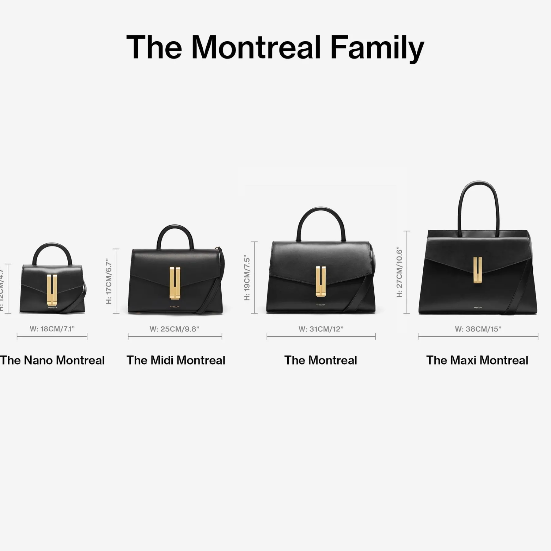 Fashion DeMellier The Nano Montreal Black Croc-Effect
