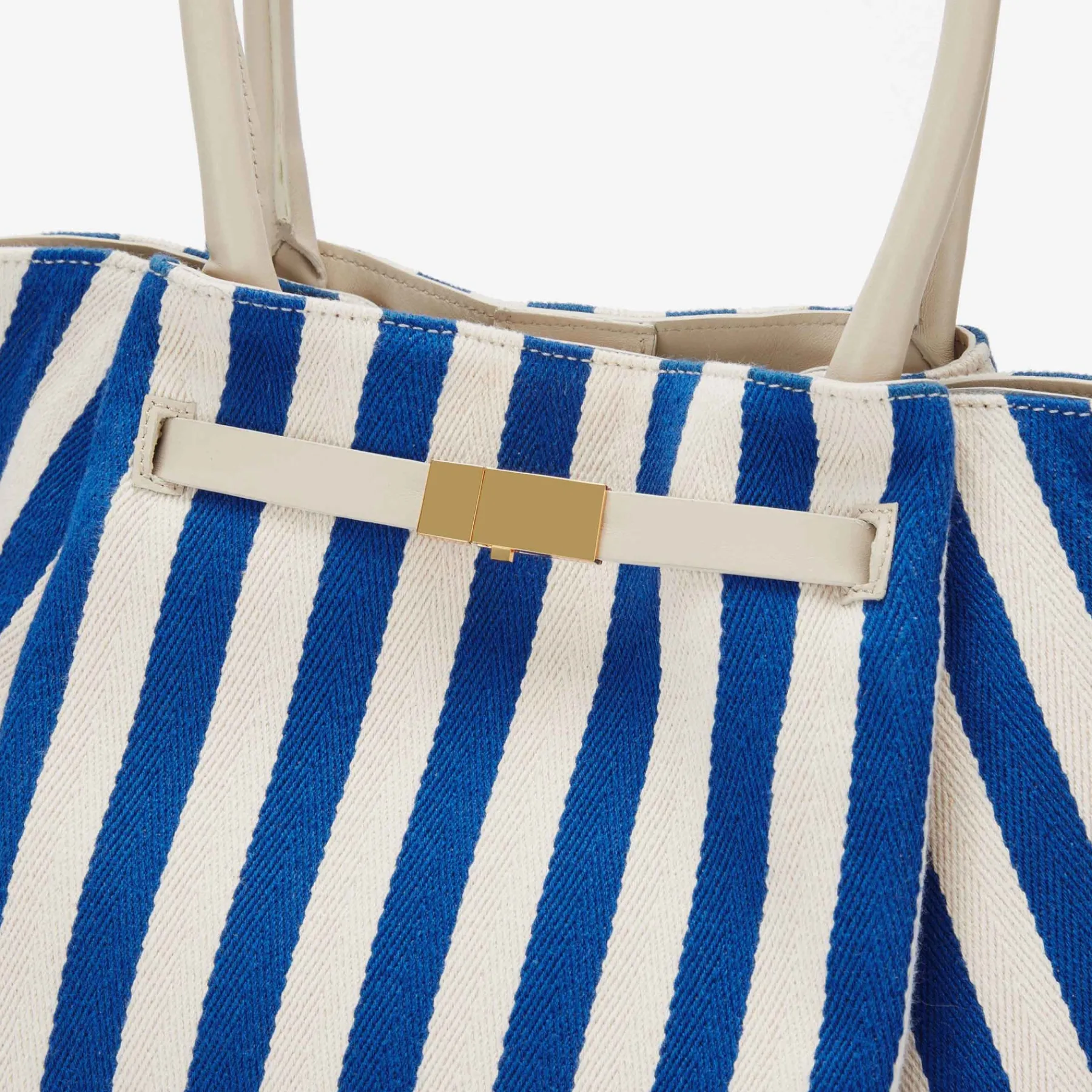 Discount DeMellier The New York Cobalt Blue Striped Cotton Canvas