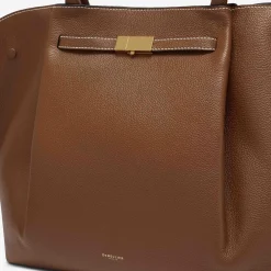 Clearance DeMellier The New York Tan Small Grain Ecru Stitching
