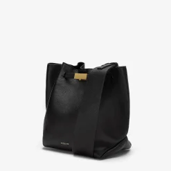 Cheap DeMellier The New York Bucket With Leather Strap Black Small Grain