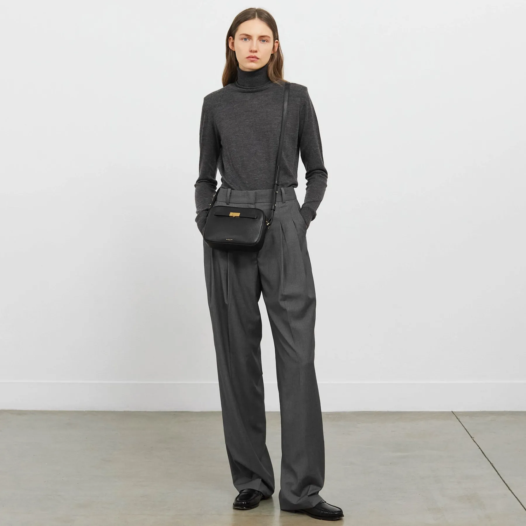New DeMellier The New York Crossbody Off-White Small Grain