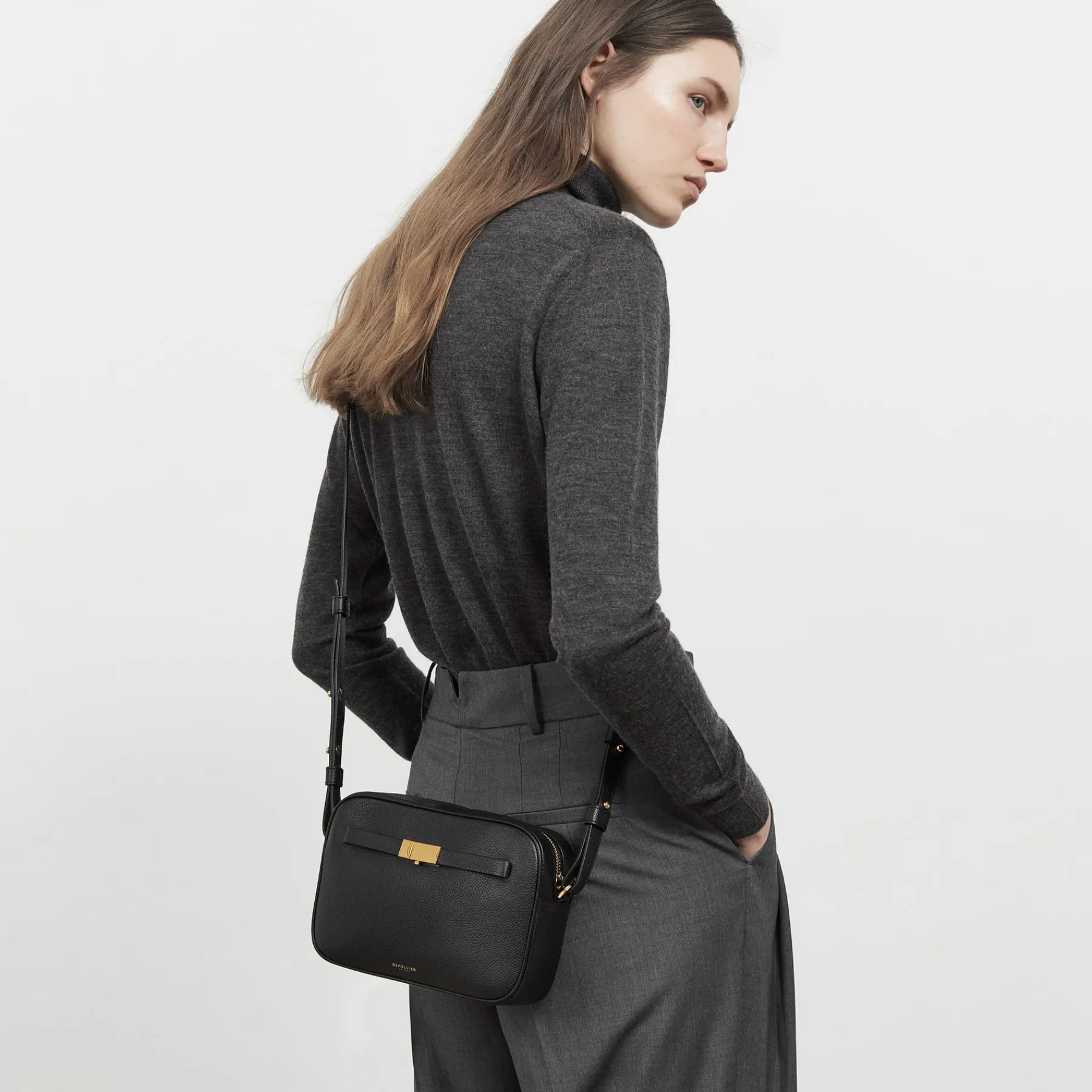 Best Sale DeMellier The New York Crossbody Black Small Grain