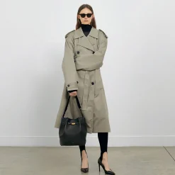 Fashion DeMellier The New York Large Bucket Taupe Small Grain
