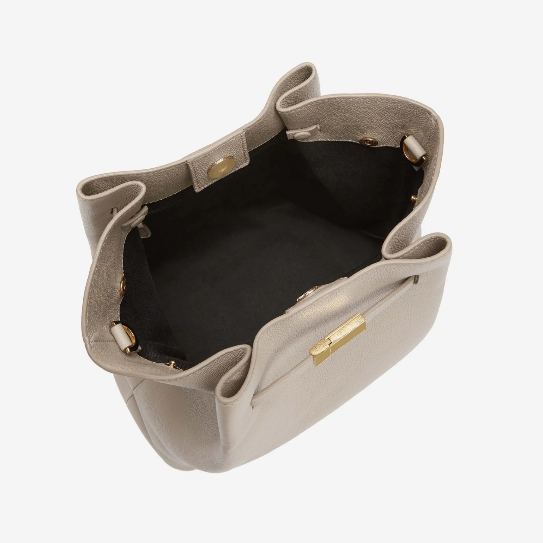 Fashion DeMellier The New York Large Bucket Taupe Small Grain