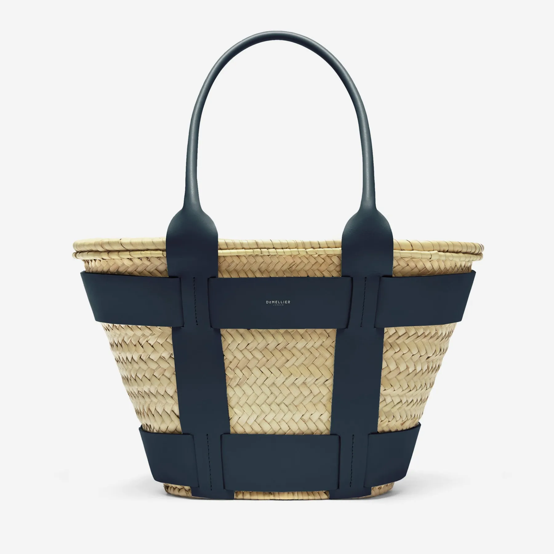 Outlet DeMellier The Santorini Natural Basket Navy Smooth