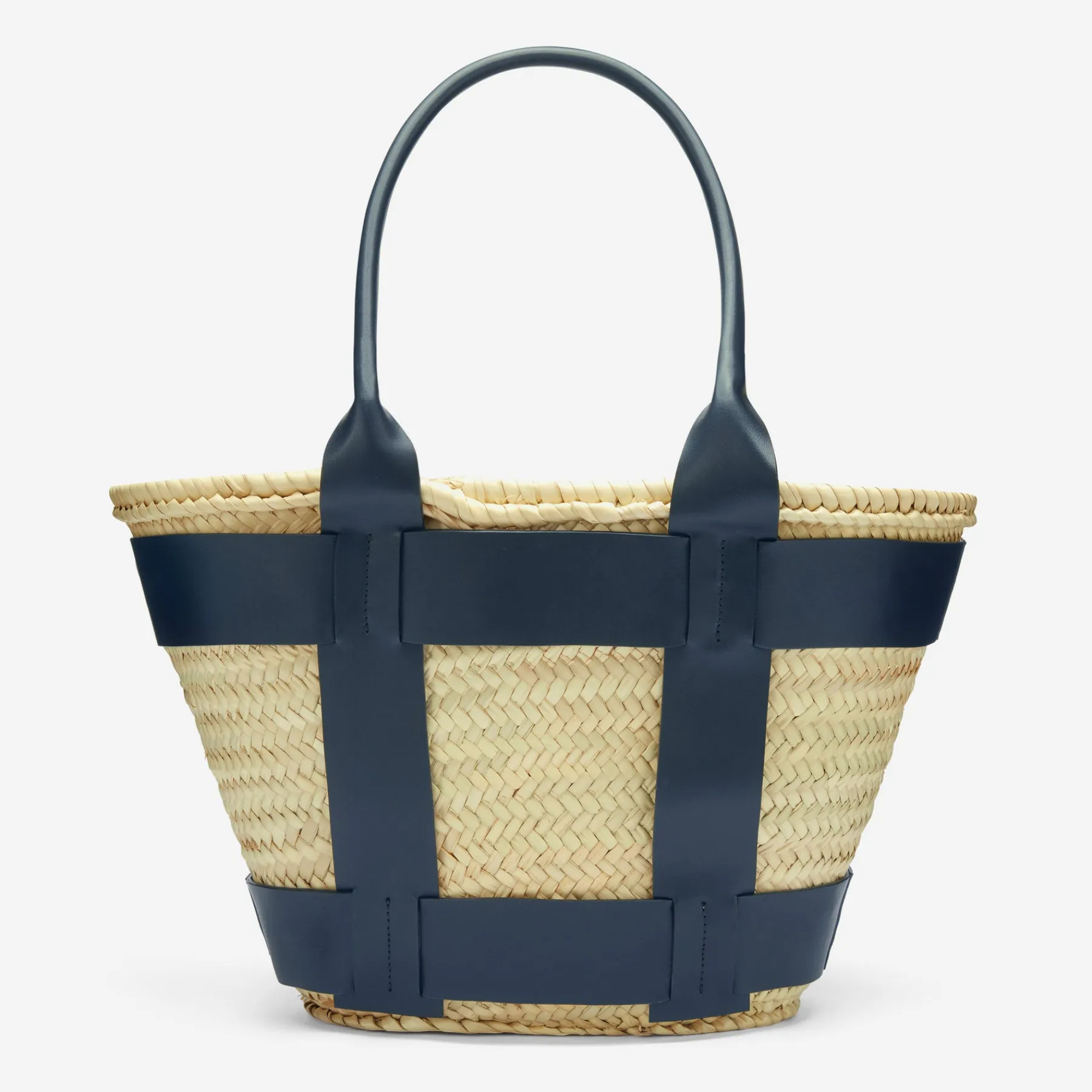 Outlet DeMellier The Santorini Natural Basket Navy Smooth