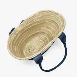 Outlet DeMellier The Santorini Natural Basket Navy Smooth