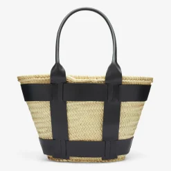 Fashion DeMellier The Santorini Natural Basket Black Smooth
