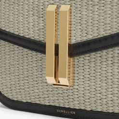 Discount DeMellier The Vancouver Deep Taupe Raffia & Black Smooth
