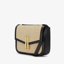 Fashion DeMellier The Vancouver Natural Raffia Black Smooth
